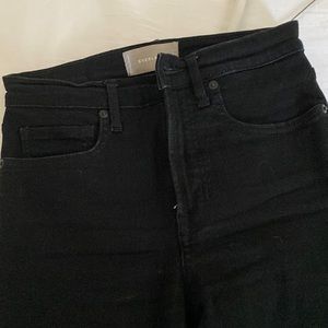 Black everlane jeans; 25” inseam